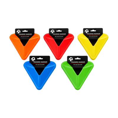 Triangular training marker discs in five colors for agility and football training