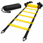 ZJSD Adjustable agility ladder with yellow rungs black straps and carry bag